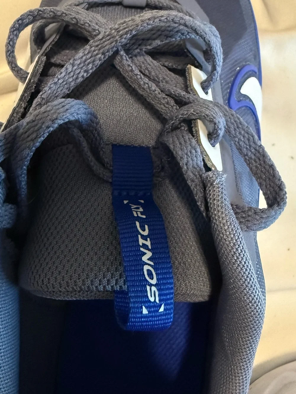 Nike Kids Gray and Blue Sneakers with White Swoosh